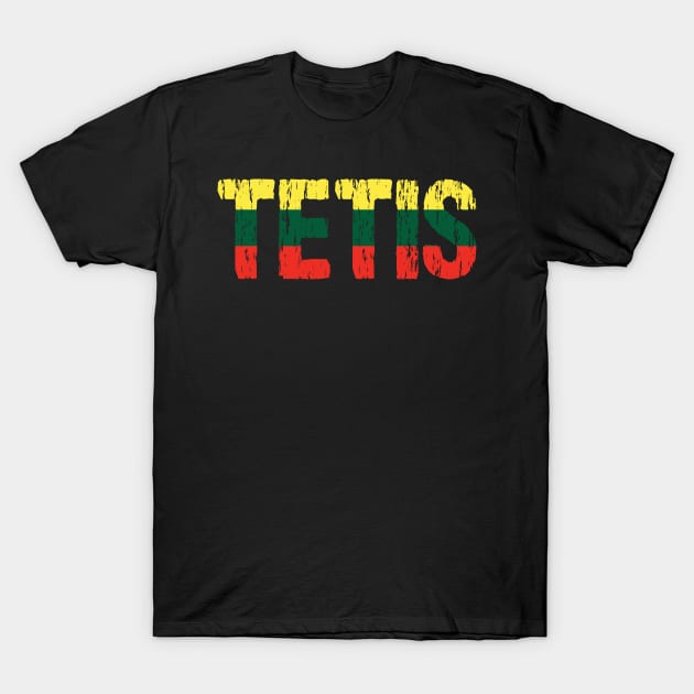 Lithuanian Tetis Dad Father Tevas Lietuva Flag T-Shirt by Nirvanibex